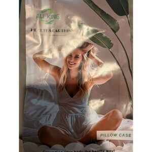 ALI KING Grounding Pillowcase 20x36 Green Cotton/Silver Fiber Breathable